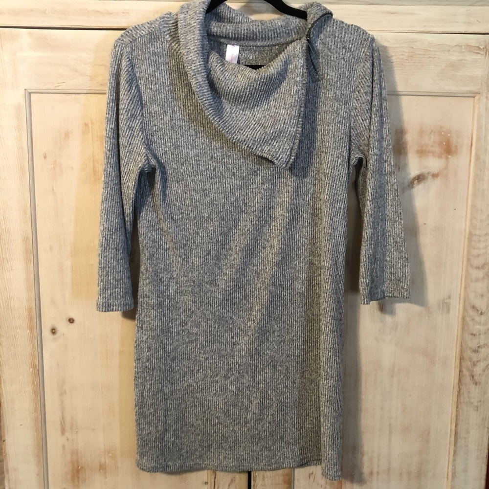 🌺🌼No Boundaries Zip Cowl Neck Tunic/Mini Dress